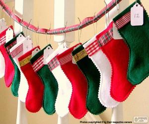 yapboz Çeşitli renklerde Noel çorap